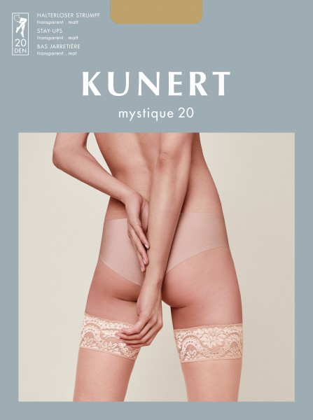 Kunert Mystique 20 - Matte halterlose Strümpfe mit dekorativem Abschlussband