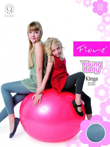 Fiore Lange Leggins fuer Kinder in Melange-Optik Kinga 50 den