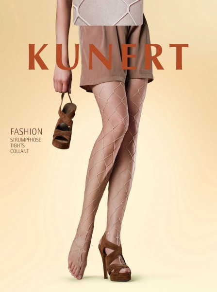 Kunert Weiche Netzstrumpfhose mit offener Spitze Peeptoe Fishnet