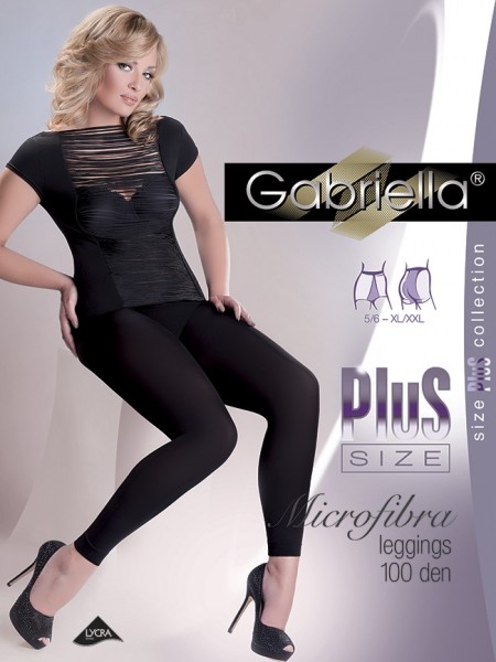 Gabriella Blickdichte glatte Leggings in uebergroessen Microfibre 100 DEN Plus Size