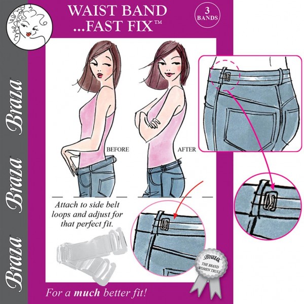 WAIST BAND FAST FIX Durchscheinendes Bändchen mit Klammern