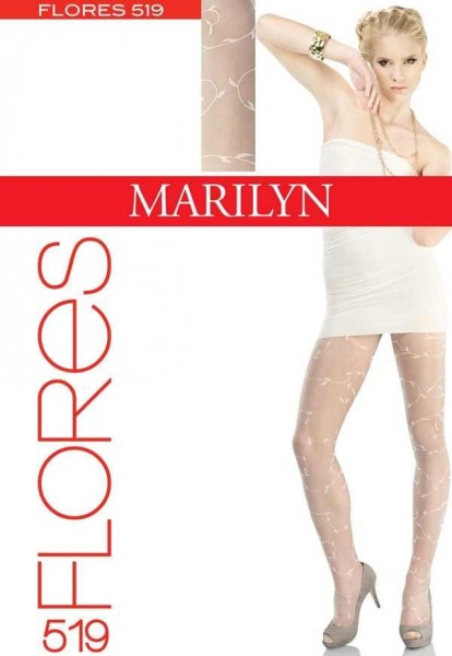 Marilyn Elegante Damenstrumpfhose mit dezentem floralem Muster Flores, 20 DEN