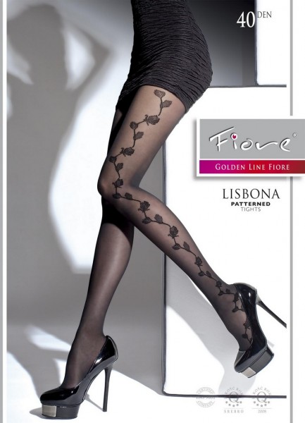 Fiore Damenstrumpfhose mit elegantem floralem Muster Lisbona