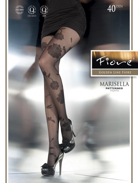 Fiore Damenstrumpfhose mit blumigem Muster Marisella 40 DEN