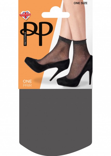 Pretty Polly Sparkly Mesh - Semi-blickdichte Feinsöckchen mit Netzmuster mit Lurex-Effekt