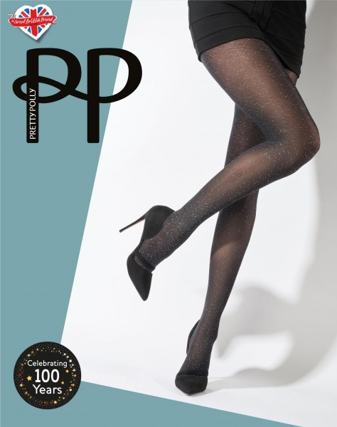 Pretty Polly Scatter Print - Blickdichte Strumpfhose mit silbern glitzerndem Pünktchen-Print