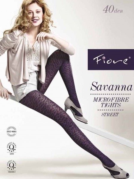 Fiore Microfaserstrumpfhose mit trendigem Leoparden-Muster Savanna 40 den