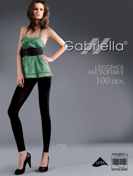 Gabriella Blickdichte lange Leggins aus Microfaser ohne Muster 100 DEN