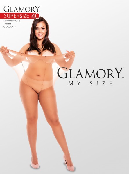 Glamory Supersize 40 - Semi-blickdichte sehr große Feinstrumpfhose mit Matt-Effekt