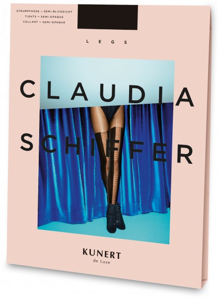 KUNERT de Luxe Claudia Schiffer Legs Laced - Strumpfhose mit geschnürter Overknee-Optik