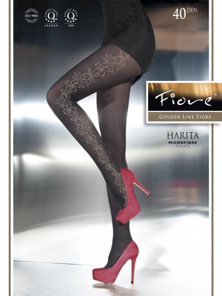 Fiore Elegante Strumpfhose mit blumigem Muster Harita 40 DEN